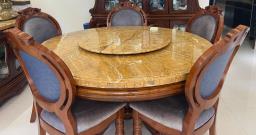 Marble top Round Dining  Table image 1