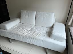 White Leather Sofa - free image 1