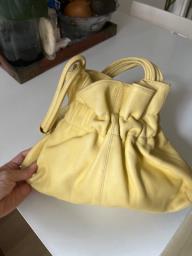 Furla soft yellow leather handbag image 1